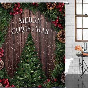 

Christams And Christmas Tree Bathroom Shower Curtains Fabric Shower Curtains Bathroom Accessories Shower Curtain Sets Childrens