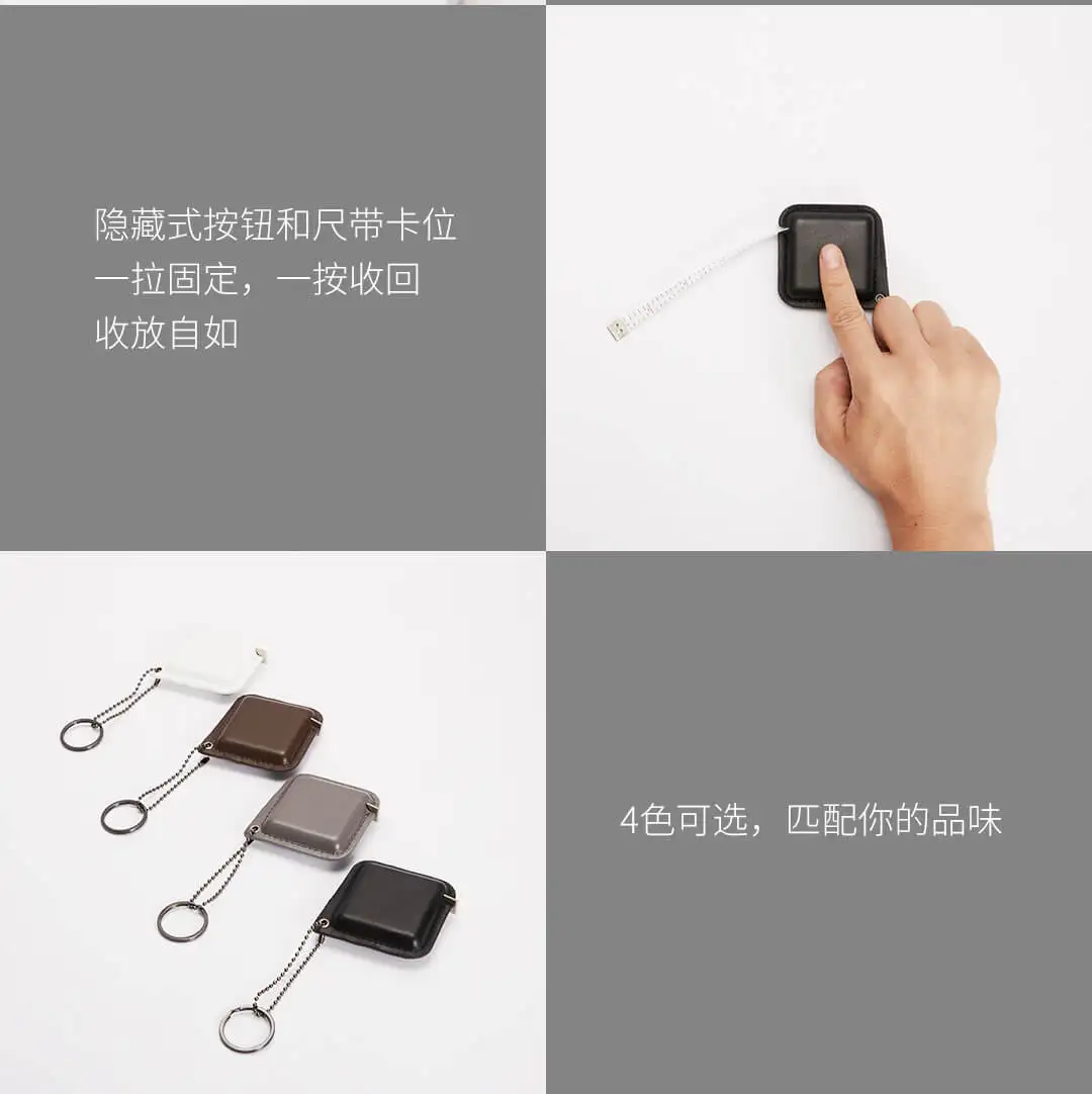 original xiaomi Mijia Smartfern 1985inch Protable Rulers Commonly Used Size Pure Leather layer of cowhide