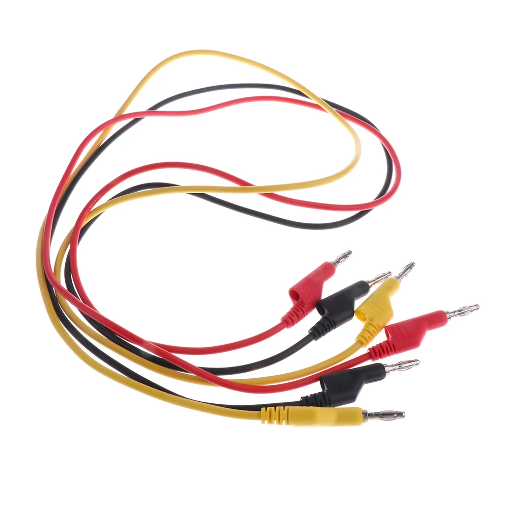 3 Pieces 4mm Silicone Banana Plug to Banana Plug Test Lead Probe for Lab test/Multimeter Moderate to Low Current Testing