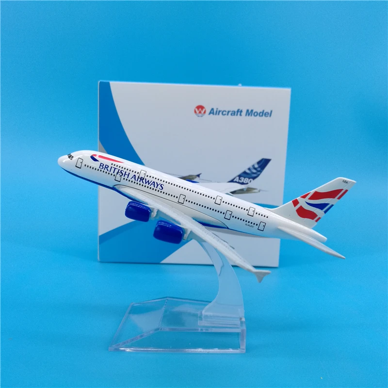 1:400 масштаб самолета 16 см British Airways Airbus A380 металлический самолет Модель Коллекционная украшение Подарочная модель игрушки