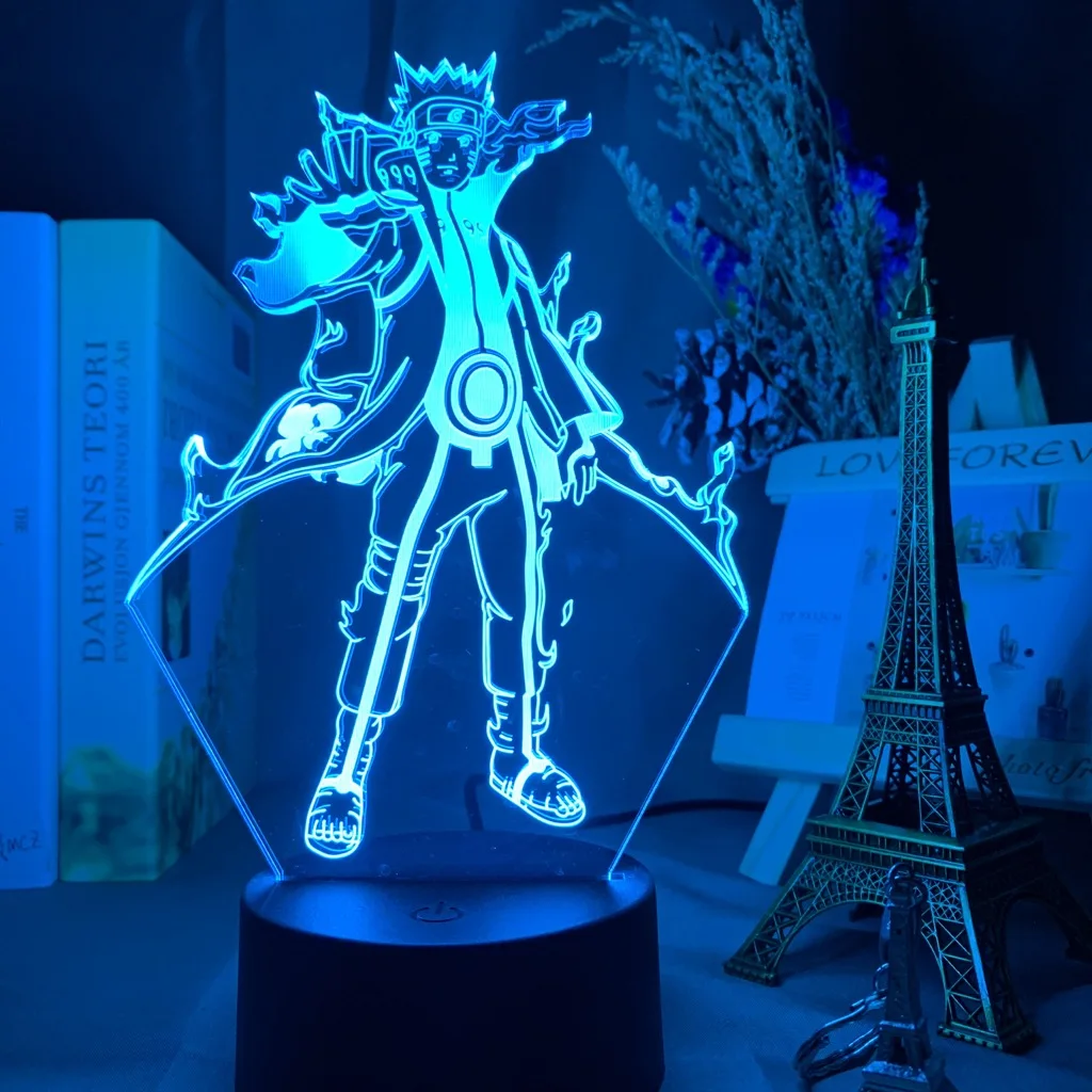 3d лампа японского аниме Наруто Kurama рисунок Ночной светильник подарок для детей Детская Спальня украшение цвет меняющийся СВЕТОДИОДНЫЙ Ночник светильник