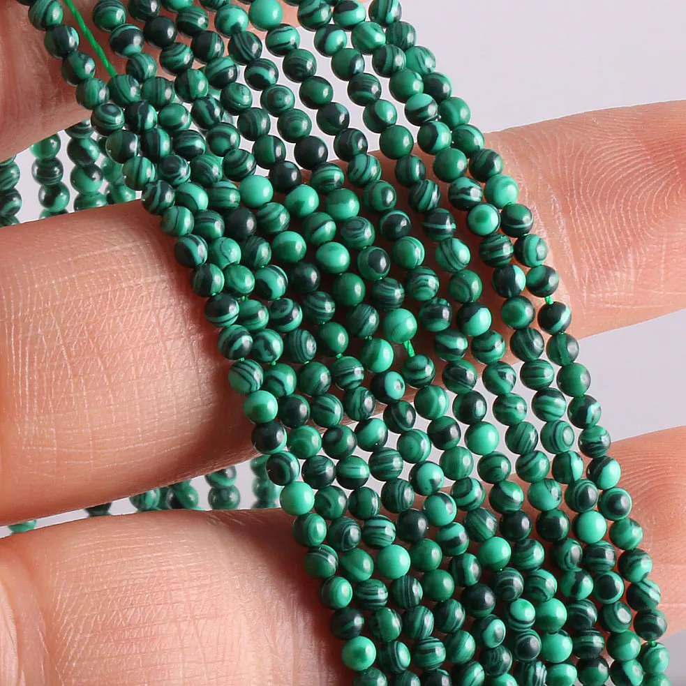 

2020 New Wholesale Natural Stone Beads Malachite Stone Stone for Jewelry Making Beadwork DIY Bracelet Accessories 2mm 3mm