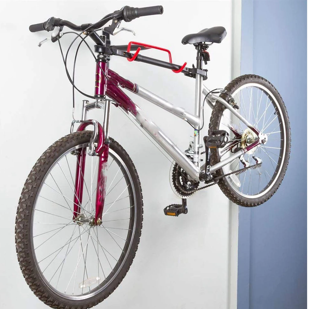 Solid Bike Wall Mount Hook Room Bicycle Hanger Cycle Horizontal Folding Racks