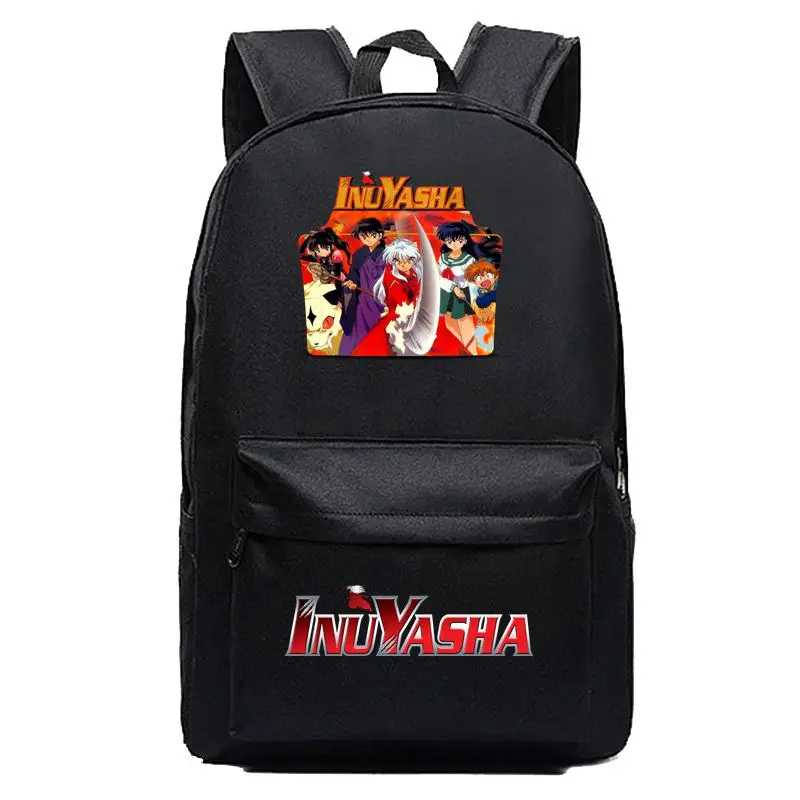 New Inuyasha Backpack School Bags Black Anime Cosplay Kids Teens Shoulder Bags