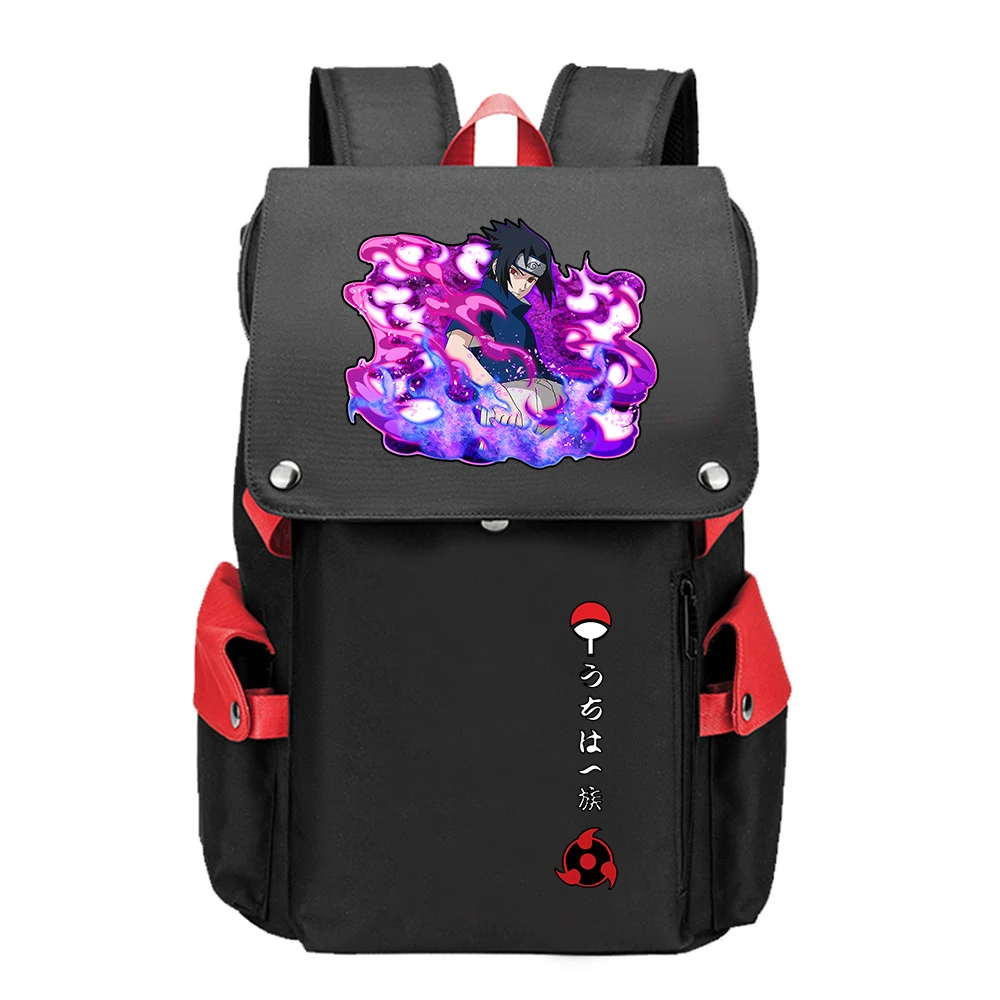 Аниме Наруто большие школьные сумки Uchiha Sasuke мультфильм Bookbag Оксфорд Дорожная