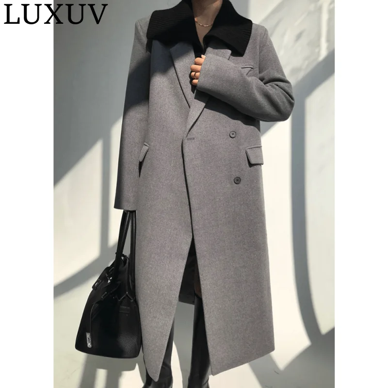 

LUXUV Women's Windbreaker Long Trench Coat Loose Jacket Overcoat Female Outwear Fashion Clothing Hoodie Cardigan Blouse Design