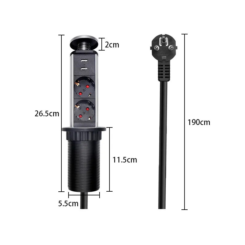 Bcsongben розетка с usb 1 светодиод+ 2 Зарядка USB 2/3/4/5 Мощность штепсельная вилка европейского стандарта Кухня настольная электрическая розетка для рабочего стола розетки Мощность