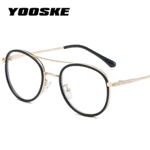 YOOSKE ретро круглые оправы для очков женские двойные лучевые дизайнерские очки мужские классические оптические оправы для очков по рецепту унисекс