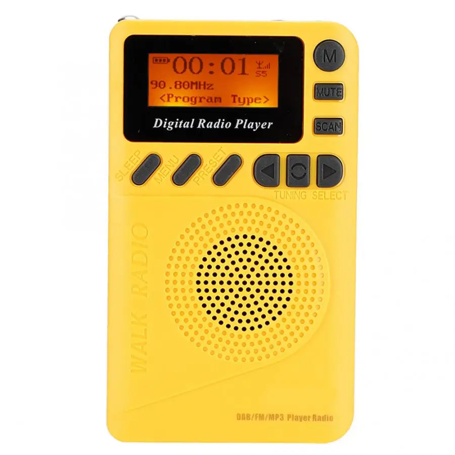 Mini Pocket Digital DAB+FM Radio 1.44" LCD Display Stereo Receiver Digital Radio with Reader MP3 Player for Walking Running