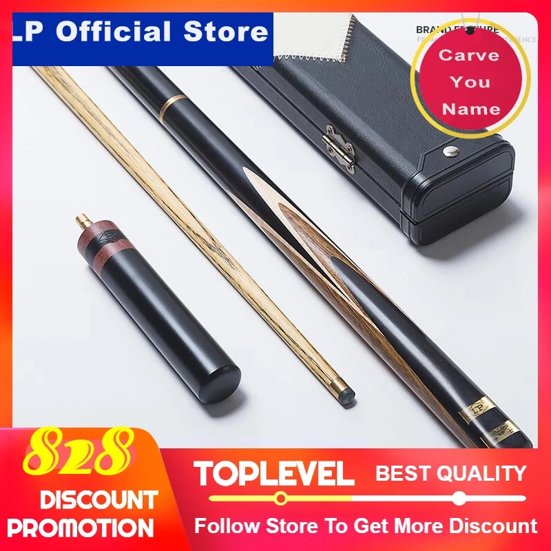 

LP Billiard Cue Handmade 3/4 Piece Snooker Cue Kit with Case with 6'' Extension Gentleman Snooker Stick Cue 10mm Tip with Gifts