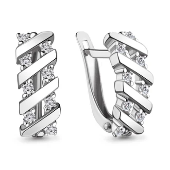

AQUAMARINE earrings with cubic zirconia, silver 925