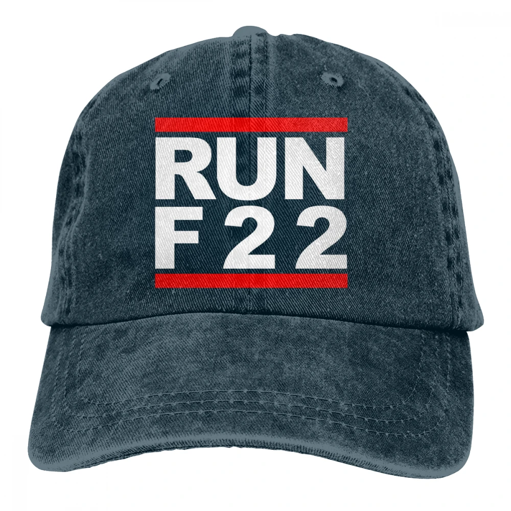 RUN F22 Casquette темно-синие унисекс Мужские Женские джинсовые бейсболка с ремешком кепки Регулируемый Гольф папа шляпа