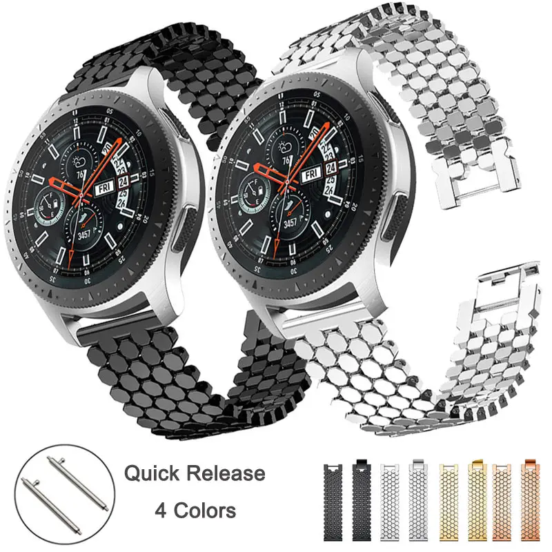 22 мм ремешок из нержавеющей стали для часов Amazfit Pace Stratos samsung gear S3 Classic Frontier Galaxy 46 мм браслет Ссылка