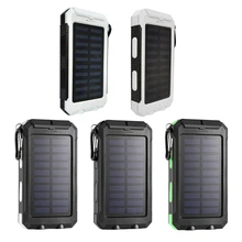 Outdoor Solar Charger 20000mAh Portable Solar Power Bank, Camping External Backup Battery Pack Dual USB Outputs & Flashlights