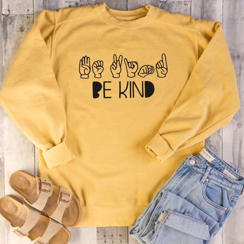 Женский свитшот с надписью Be Kind позитивное прием религия графика модные смешные