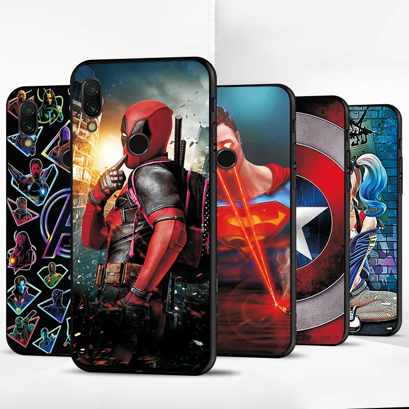 

Humor Deadpool Phone Case For Xiaomi Redmi Note 7 Black TPU Case Silicone Bumper Redmi Note 7 Pro Cover Shell Redmi Note7 7Pro