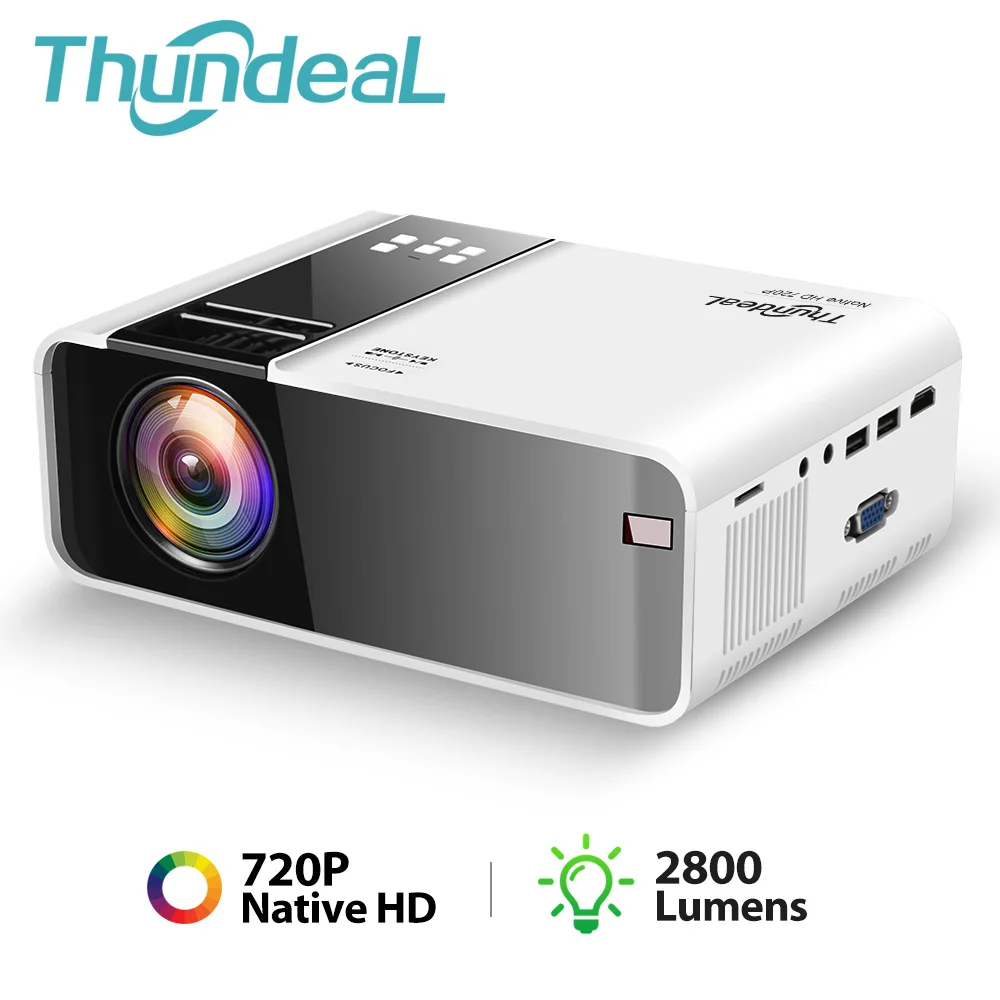 ThundeaL Мини проектор TD90 HD 1280 x 720P пикселей LED Android Wi Fi для дома 3D HDMI кинопроектор