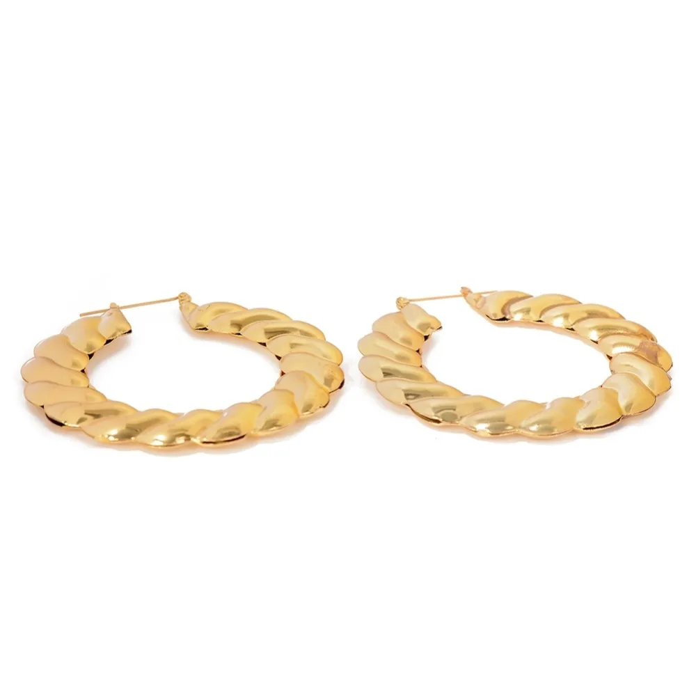 Серьги Brincos Para As Mulheres, большие бамбуковые серьги-кольца, Золотые серьги в стиле хип-хоп для девушек, большие круглые серьги-гвоздики для клуба уличных танцев