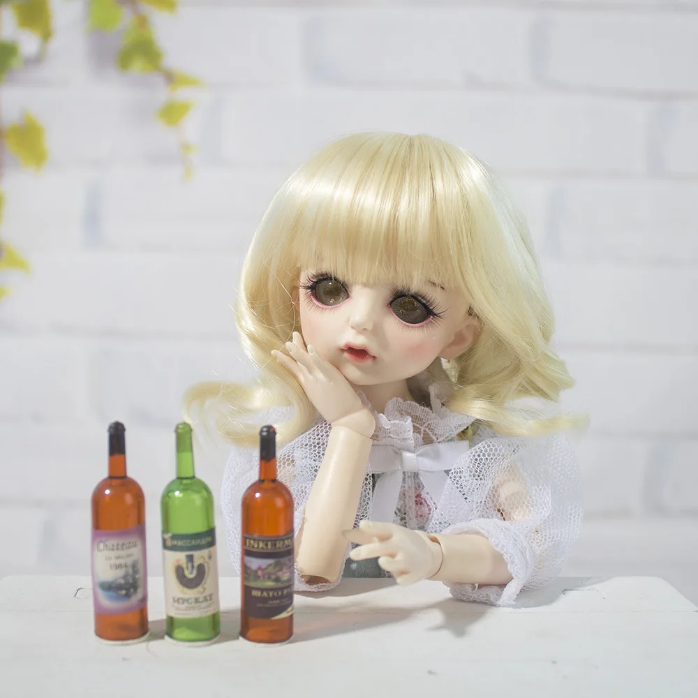 1/3 bjd бледно-Золотое кукла парик из мягкого волокна материал кудрявый парик с короткими волосами jd Кукла аксессуары кукла парик