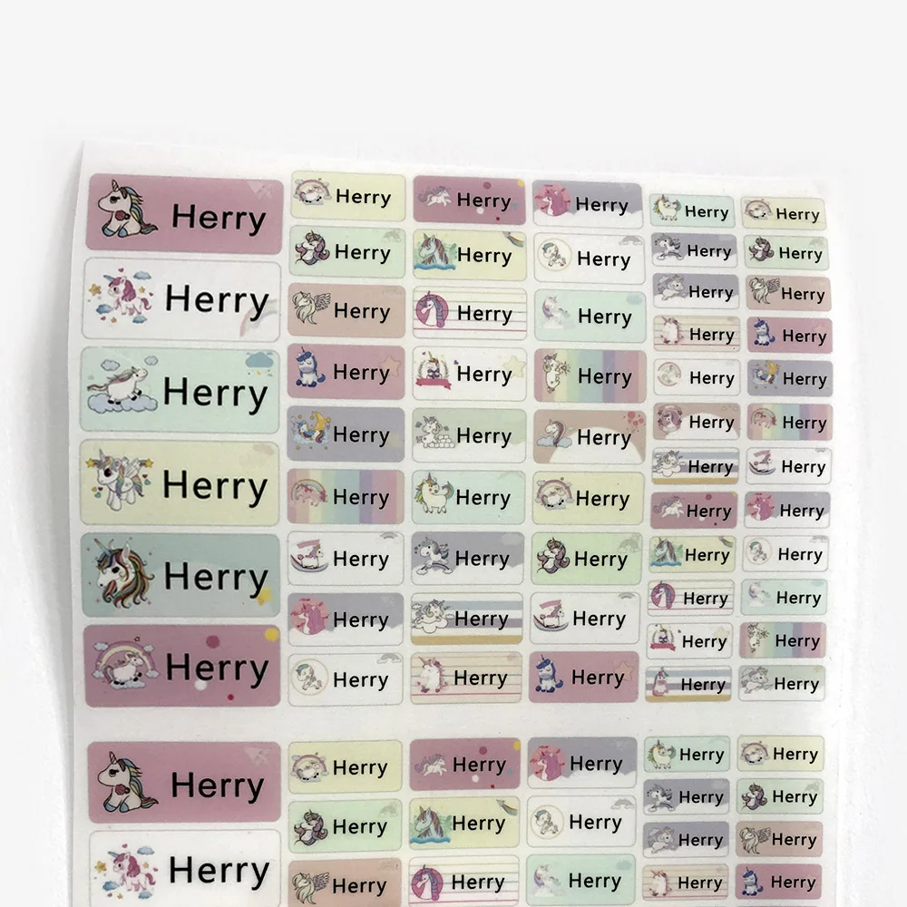 Girl Cartoon Unicorn Iron On Sticker Custom Name Labels Kids Personalized  Waterproof Tags For Children Clothes School Uniforms - Stickers - AliExpress