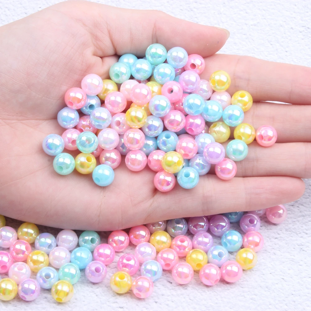  Flatback Pearls for Crafts, 50g Lake Blue AB Color