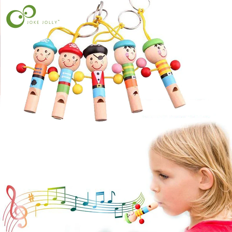

1Pcs Children's Educational Toys Cartoon Mini Pirate Styling Small Whistle Wooden Wind Instrument LXX