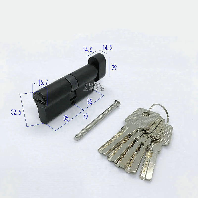 Все латунный черный цилиндр замок двери окна безопасности 70 мм цилиндр гостиная замок ручка индивидуальный латунный ключ