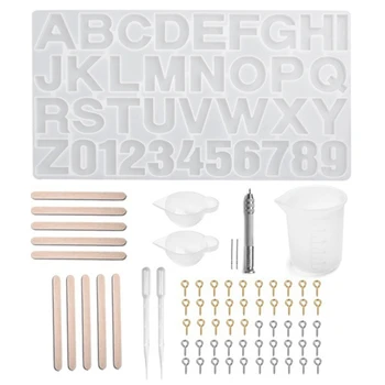 

Letter Number Silicone Molds for Resin with Resin Making Tools Kit for DIY Keychain Pendant Jewelry