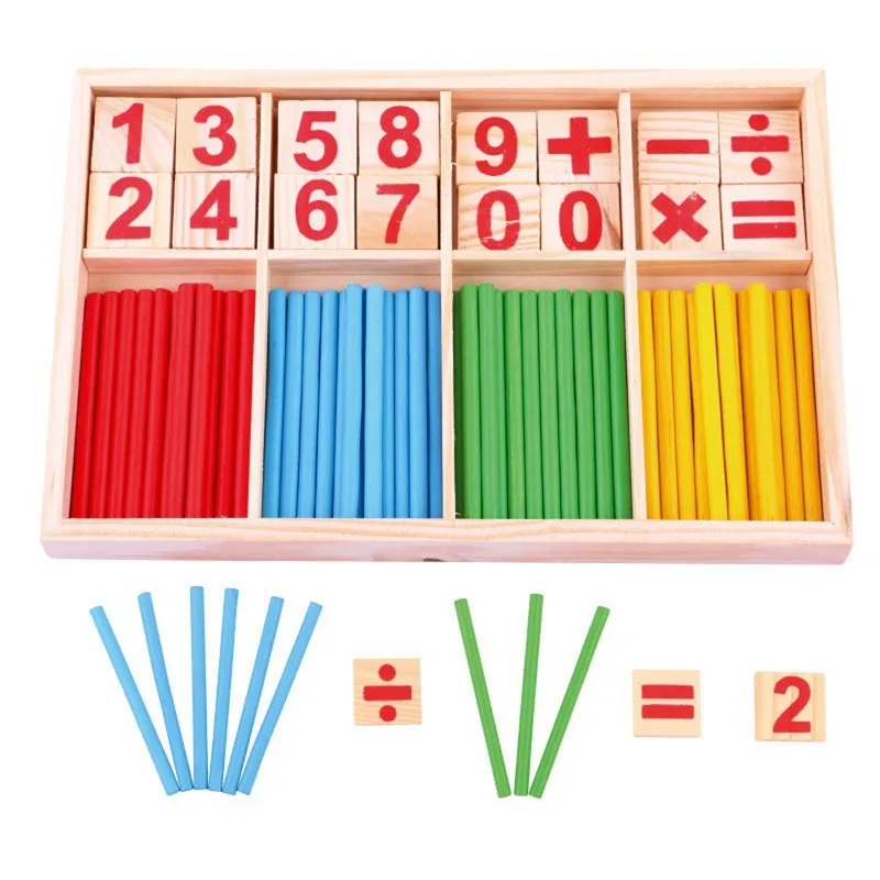 Новые Развивающие игрушки Монтессори для малышей, математическая игрушка, деревянные палочки, обучение цифрам, подсчет, интересные игрушки для детей