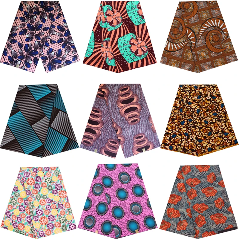 Africa Ankara Prints Batik Pagne Wax Fabric African Dress Craft DIY Sewing Textile 100% Polyester High Quality Nigeria Tissu