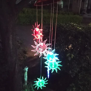

LED Solar Windbell Light Durable Environmental Decorat Chandelier Outdoor Waterproof IP65 Chandelier Villa Garden Landscape Lamp