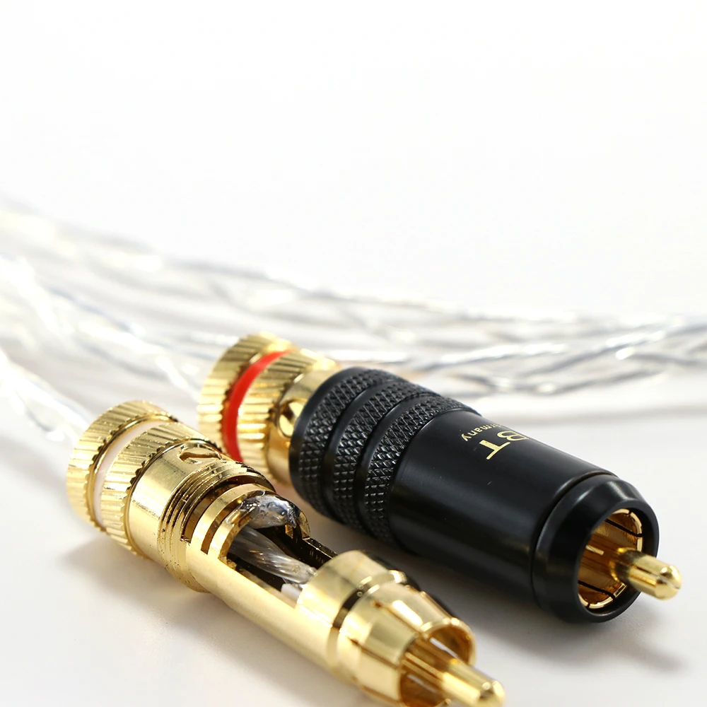 Пара медных посеребренных аудиокабелей Occ кабель RCA сигнала Удлинительный