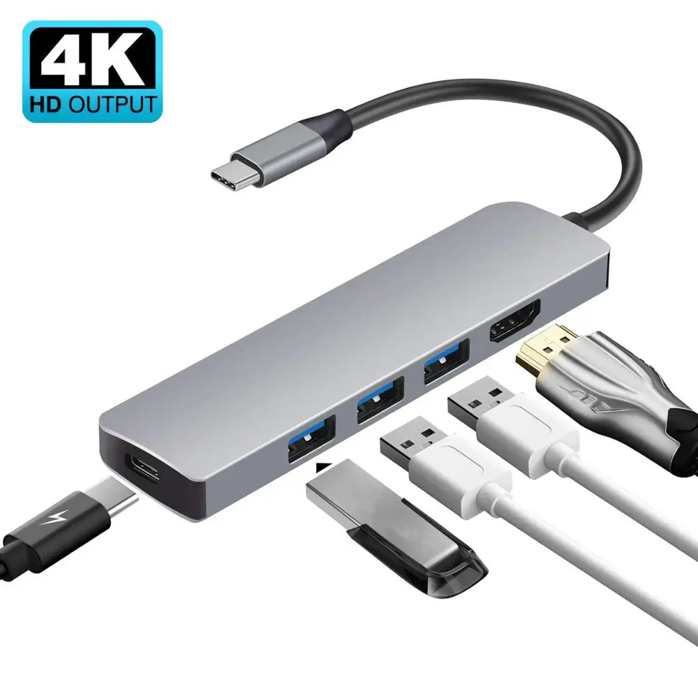 

USB C HUB Type C to 4K HDMI USB-C 3.0 PD Charging HUB Dongle for Macbook Laptop equipped with Thunderbolt