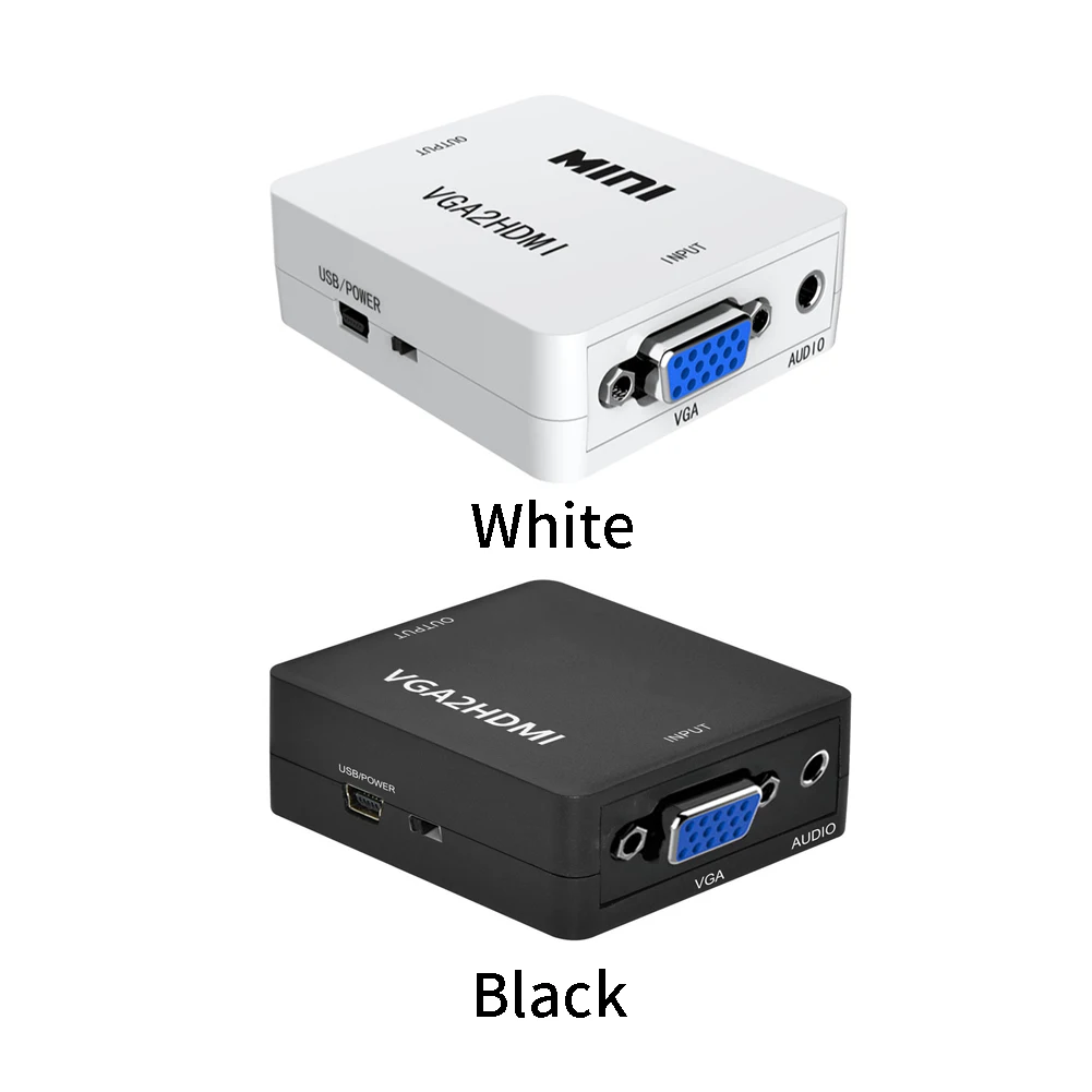  ABS Audio Full HD VGA A HDMI Del Computer Portatile DVD Converter Adapter Box Mini Video di 1080P P