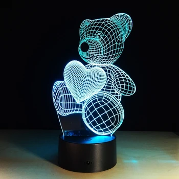 

Novel 3D Symphony LED Night Light with 7 Colors of Flash and Touch Switch USB Powered Bedroom Table Lamp Children's Gift