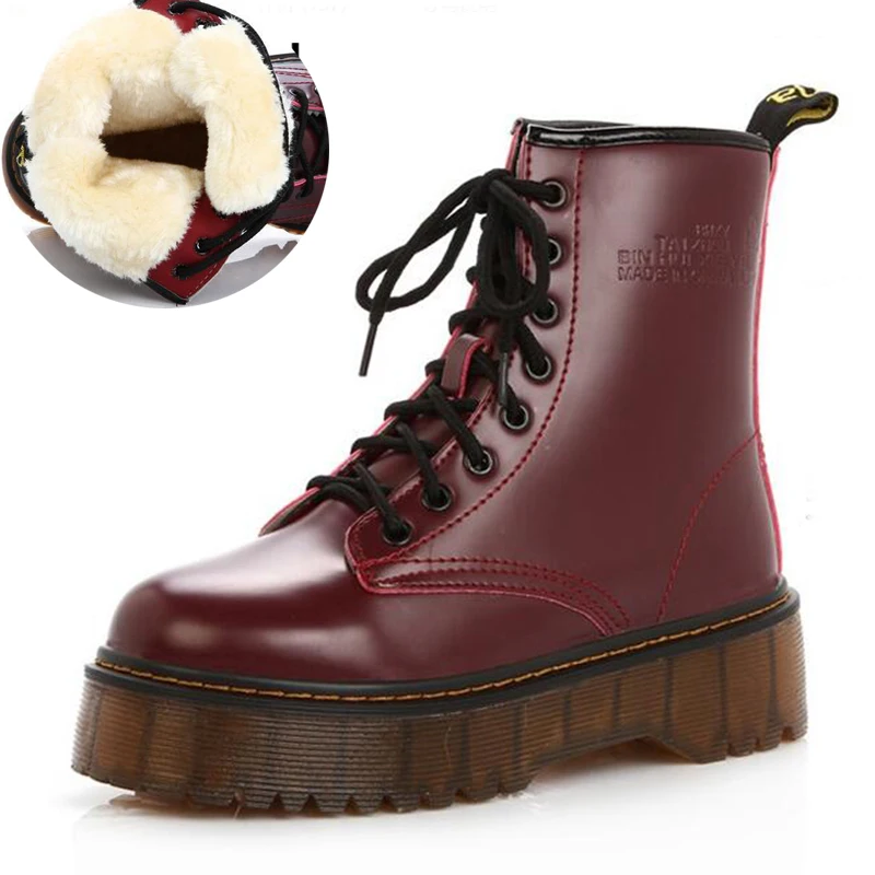 Модные женские ботинки; высококачественные зимние ботинки; теплые зимние ботинки на платформе; женские ботильоны; женские зимние ботинки; Bota; женская обувь