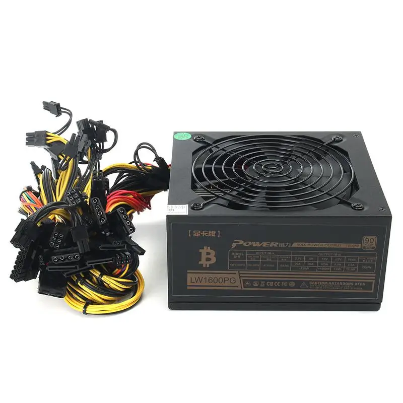 Блок питания Sever 1600 Вт 80 Gold Altcoin криптовалюта ATX PSU графический процессор для