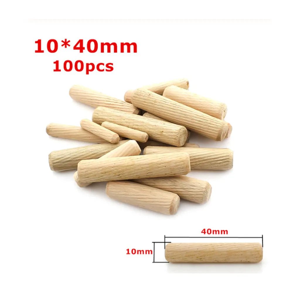 

100 PCS Round Cork, Wooden Sticks, Twill Wood Nails, Furniture Connector with Three in One