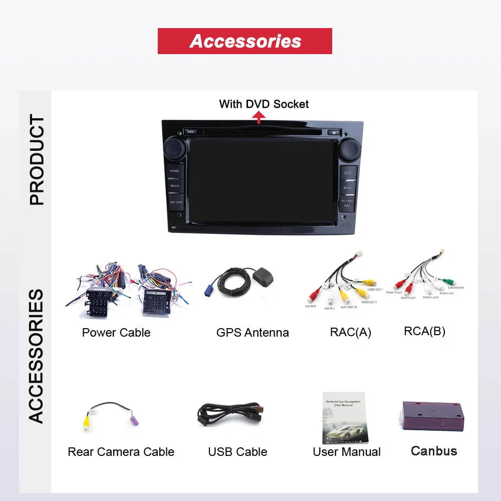 Cheap Bonroad 2Din Android 9.0 Car Radio DVD Multimedia Player For Opel /Vauxhall/ Antara/ VECTRA /ZAFIRA /Astra  J GPS Navigation 5