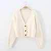 Short style high-waisted slim plastic sweater women 2023 spring new single-breasted knitted cardigan twist small jacket 3