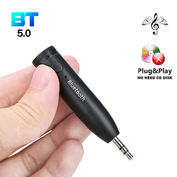 

Car bluetooth audio receiver adapter 3.5mm Jack AUX Bluetooth 5.0 Wireless Mini Kits Handsfree Stereo Music Adapter for Car/Home