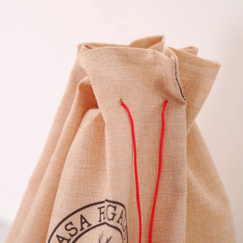 Подарок на Рождество/конфеты сумки холщовый мешок Санта шнурок рождественские