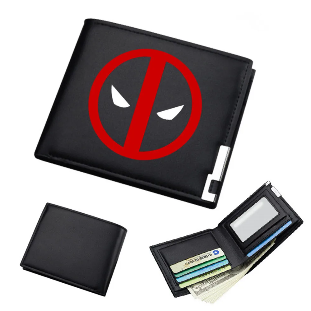 Черный мужской бумажник аниме дед пул Сказочный хвост короткий двойной PU студенческий кошелек ID/кредитный держатель для карт мультяшный кошелек - Цвет: Deadpool