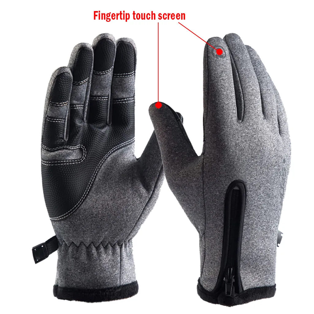 Unisex Winter gloves for men Outdoor Sports female gloves Waterproof Zipper Windproof Warm tactical Gloves invierno mujer