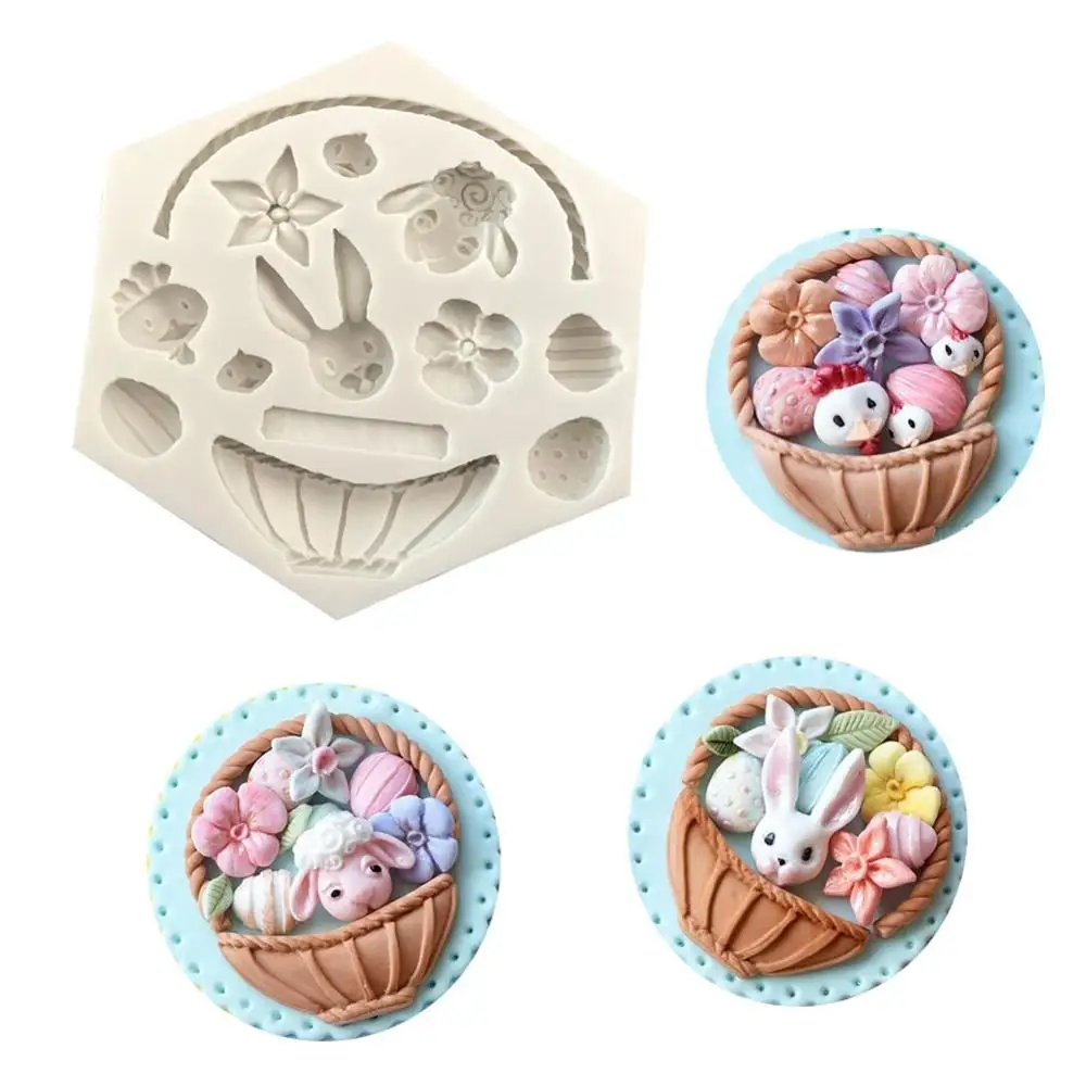 

Silicone DIY Fondant Making Molds Rabbit Easter Egg Shape Chocolate Moulds Baking Supplies Great for cakes