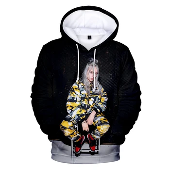 

Fashion black 3D Billie Eilish Hoodies women men sweatshirts Casual Kids Autumn Hooded Hot Billie Eilish 3D girls pullovers