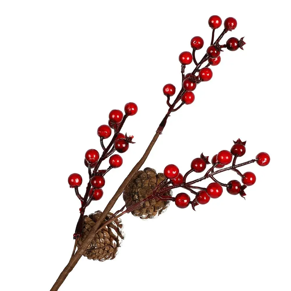 

DIY Artificial Cherry Berries Fake Pearl Flower Stamen DIY Wedding Home Bouquet Christmas Tree Decoration Fruit