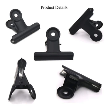 

12pcs/pack Black Round Metal Clip Note Clip Metal Dovetail Clips Bookmark Paper Documents Binder Clip School Office Supplies
