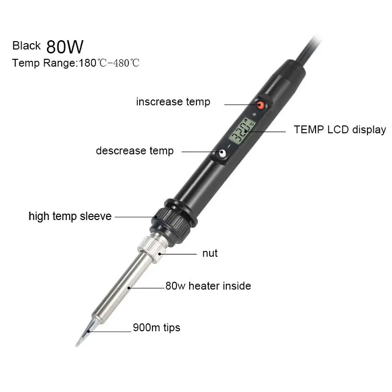 80 Вт Регулируемая температура Электрический паяльник сварочная паяльная станция 936 lcd цифровой