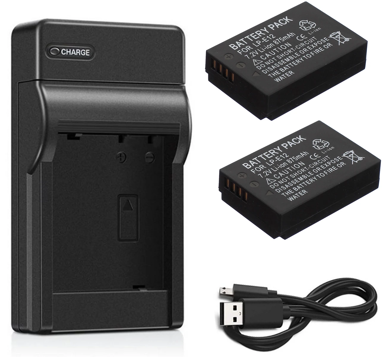 2xB and USB Charger Батарея(2-Pack)+ lcd USB двойное зарядное устройство для Canon LP-E12, LPE12, LC-E12 литий-ионный аккумулятор - Цвет: 2xB and USB Charger